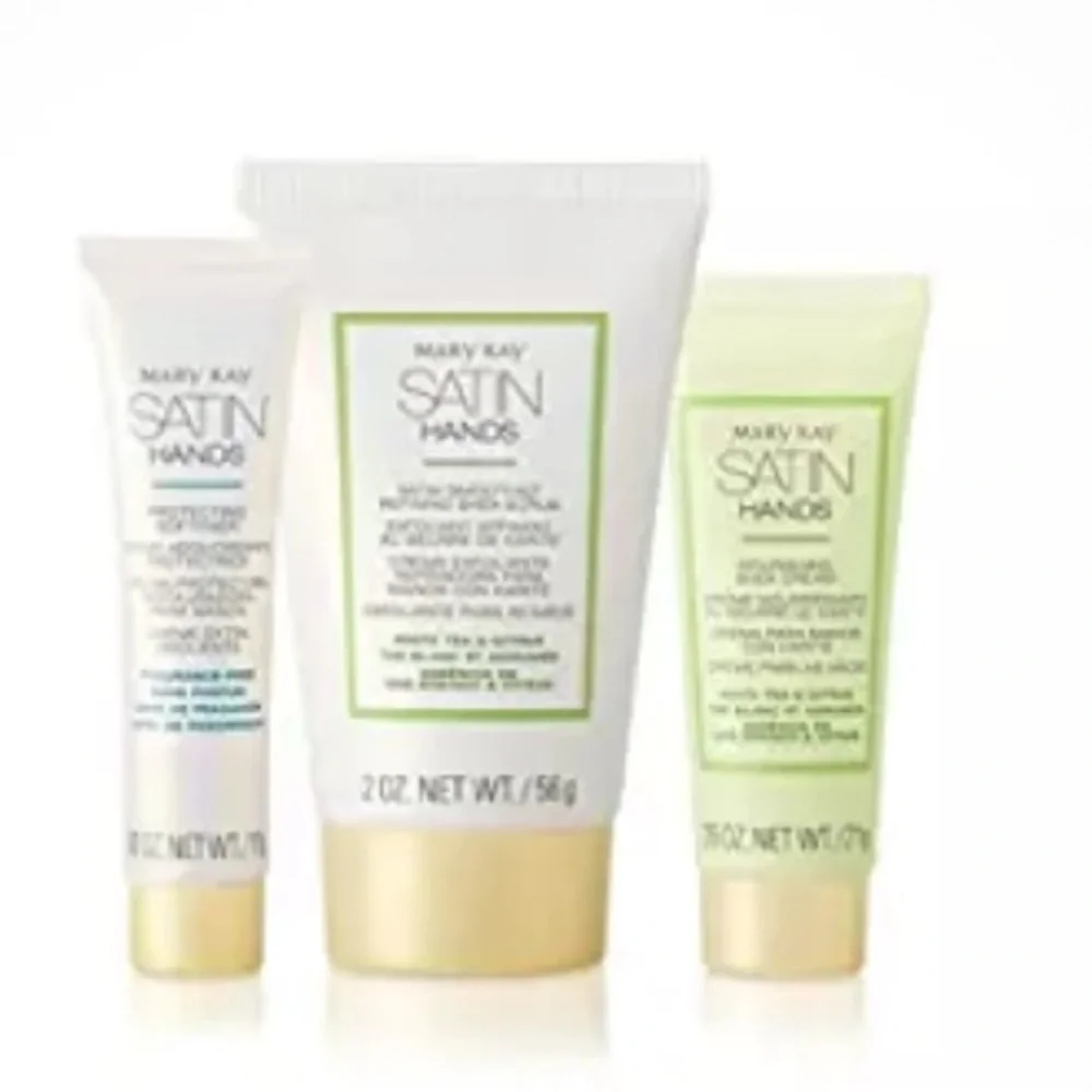 NEW Mary Kay White Tea & Citrus Satin Hands MINI Pamper Set Softener/Scrub/Cream